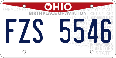 OH license plate FZS5546