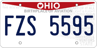 OH license plate FZS5595