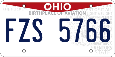 OH license plate FZS5766