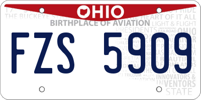 OH license plate FZS5909