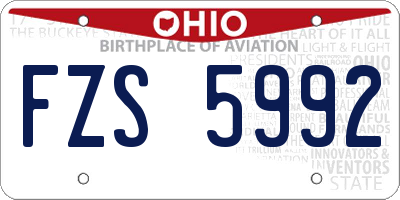 OH license plate FZS5992