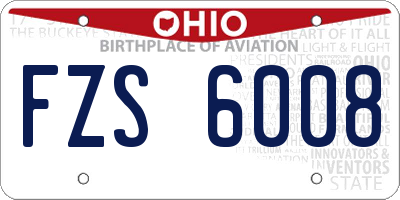 OH license plate FZS6008