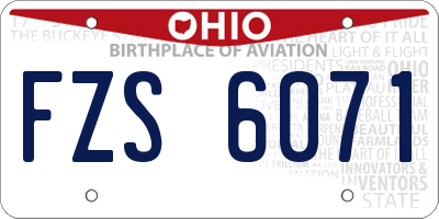 OH license plate FZS6071