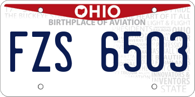 OH license plate FZS6503
