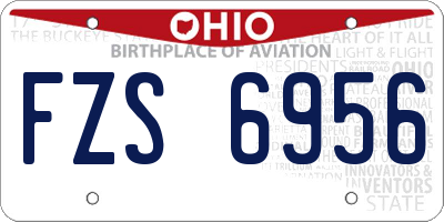 OH license plate FZS6956
