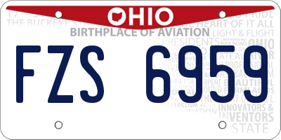 OH license plate FZS6959
