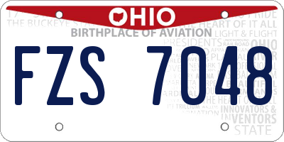 OH license plate FZS7048