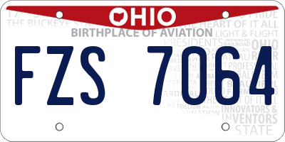 OH license plate FZS7064