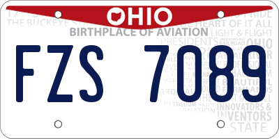 OH license plate FZS7089