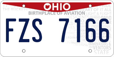 OH license plate FZS7166