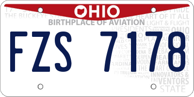 OH license plate FZS7178
