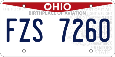 OH license plate FZS7260