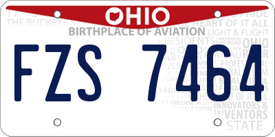 OH license plate FZS7464