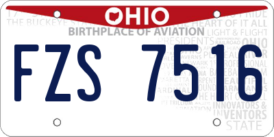 OH license plate FZS7516