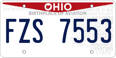 OH license plate FZS7553