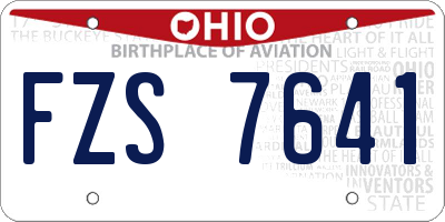 OH license plate FZS7641