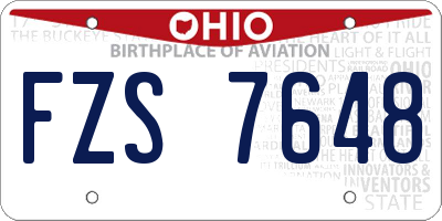 OH license plate FZS7648