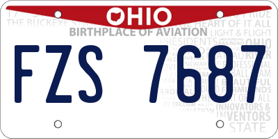 OH license plate FZS7687