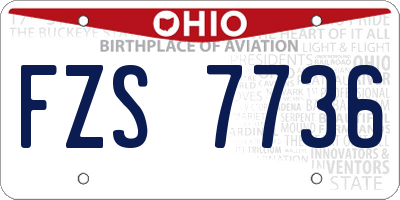 OH license plate FZS7736