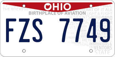 OH license plate FZS7749