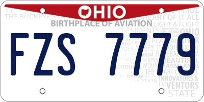 OH license plate FZS7779