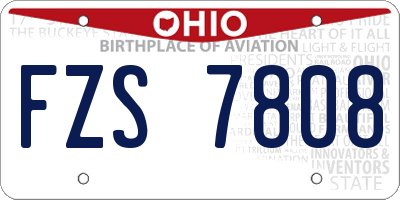 OH license plate FZS7808
