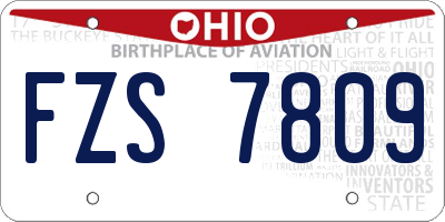 OH license plate FZS7809