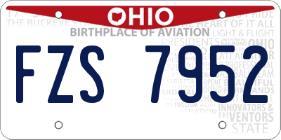 OH license plate FZS7952
