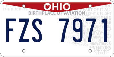 OH license plate FZS7971