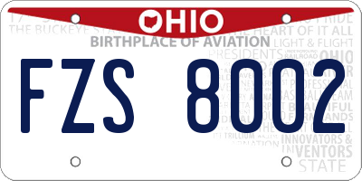 OH license plate FZS8002