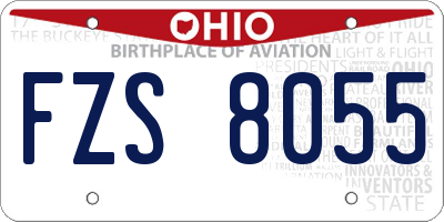 OH license plate FZS8055