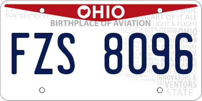 OH license plate FZS8096