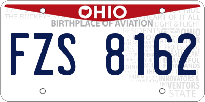 OH license plate FZS8162