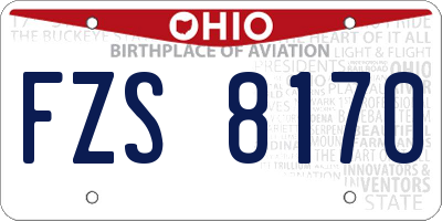 OH license plate FZS8170