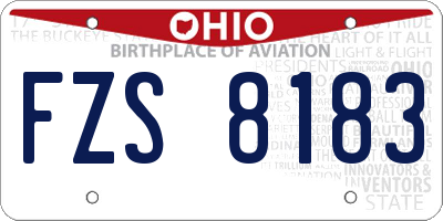 OH license plate FZS8183