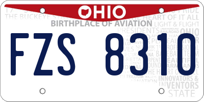 OH license plate FZS8310