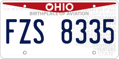 OH license plate FZS8335