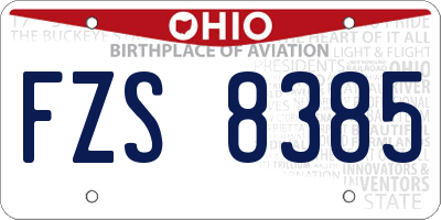 OH license plate FZS8385