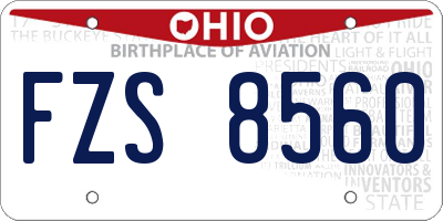 OH license plate FZS8560