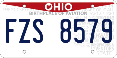 OH license plate FZS8579