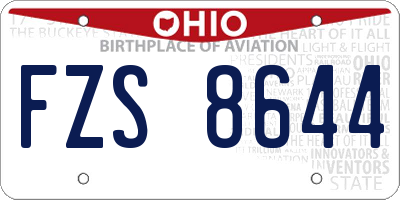 OH license plate FZS8644