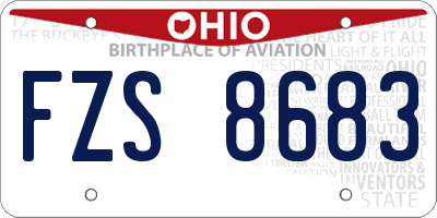 OH license plate FZS8683