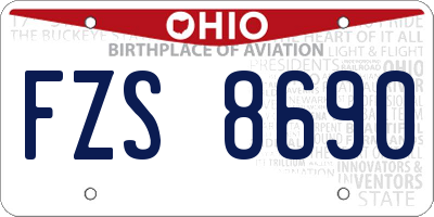 OH license plate FZS8690