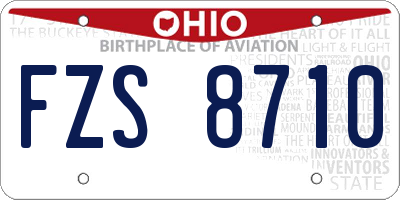 OH license plate FZS8710