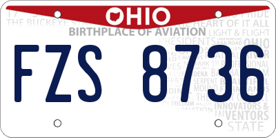 OH license plate FZS8736