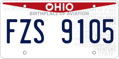 OH license plate FZS9105