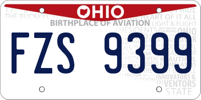 OH license plate FZS9399