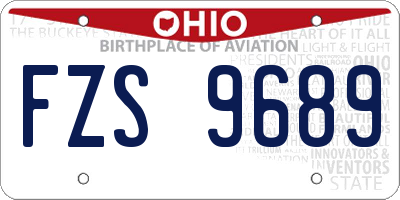 OH license plate FZS9689