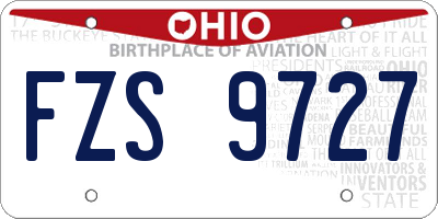 OH license plate FZS9727