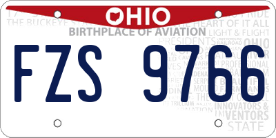 OH license plate FZS9766